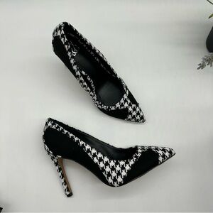 NEW YORK AND COMPANY Women's Madison houndstooth Mixed Media Pump Shoes size 8